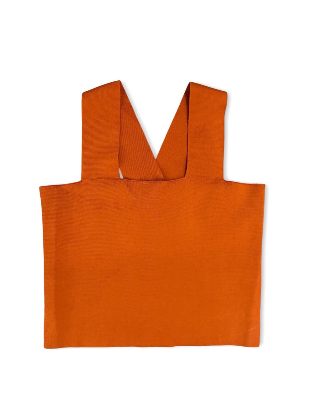 House of Harlow 1960 Burnt Orange Cross Back Knit Crop Tank Top Medium